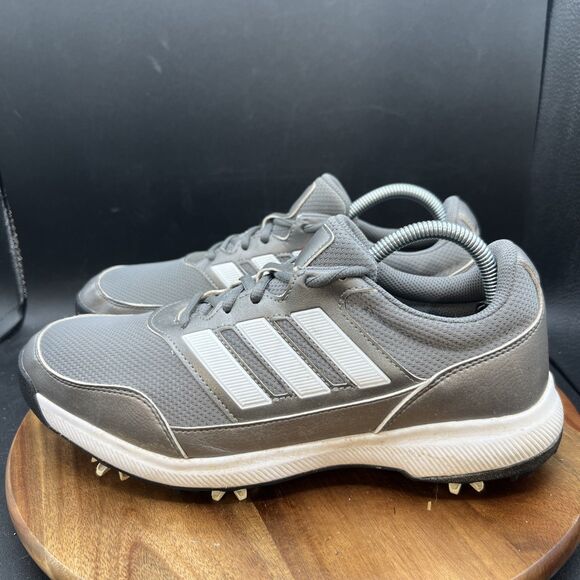Adidas Mens Size 9.5 Tech Response 2.0 Golf Sneakers Gray Spikes Shoes EE9123